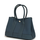 Hermes Garden Party Neo 23 Bleu Tempete Toile Officier and Negonda Palladium Hardware - Thumbnail View 5