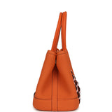 Hermes  Garden Party Neo 23 "Bredies" Orange, Rose Sakura, Bleu Navy Togo and Swift Palladium Hardware - Thumbnail View 3