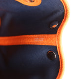 Hermes  Garden Party Neo 23 "Bredies" Orange, Rose Sakura, Bleu Navy Togo and Swift Palladium Hardware - Thumbnail View 9