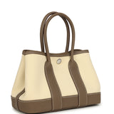 Hermes Garden Party Neo 23 Vanille Toile Officier Canvas and Etoupe Negonda Palladium Hardware - Thumbnail View 2