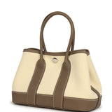 Hermes Garden Party Neo 23 Vanille Toile Officier Canvas and Etoupe Negonda Palladium Hardware - Thumbnail View 5