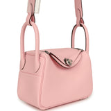 Hermes Mini Lindy II Rose Sakura Verso Clemence Palladium Hardware - Thumbnail View 2