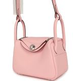 Hermes Mini Lindy II Rose Sakura Verso Clemence Palladium Hardware - Thumbnail View 5