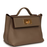 Hermes Mini 24/24 Bag Etoupe Evercolor and Swift Gold Hardware - Thumbnail View 2