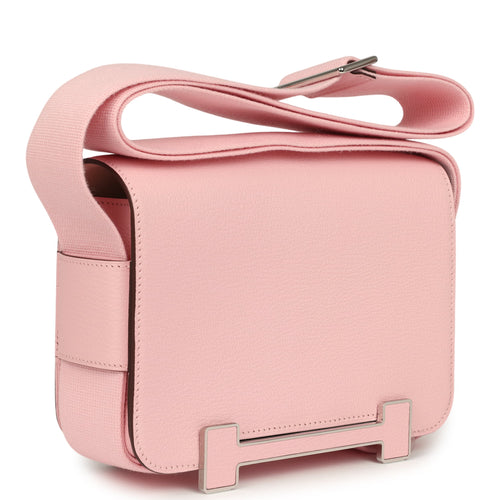 Hermes Geta Rose Sakura Verso Chevre Mysore Palladium Hardware