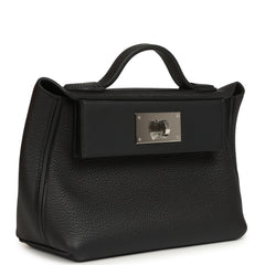 Hermes Mini 24/24 Bag Black Togo, Swift Palladium Hardware