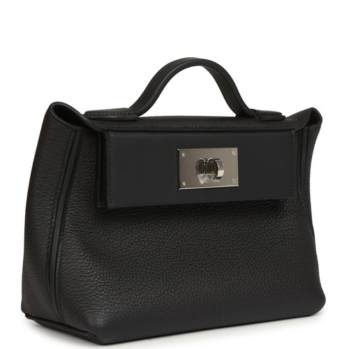 Hermes Mini 24/24 Bag Black Togo, Swift Palladium Hardware