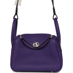 Hermes Mini Lindy II Purple Clemence Palladium Hardware