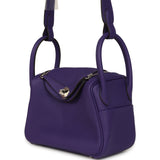 Hermes Mini Lindy II Purple Clemence Palladium Hardware - Thumbnail View 5