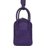 Hermes Mini Lindy II Purple Clemence Palladium Hardware - Thumbnail View 3