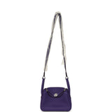 Hermes Mini Lindy II Purple Clemence Palladium Hardware - Thumbnail View 6