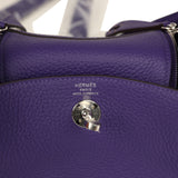 Hermes Mini Lindy II Purple Clemence Palladium Hardware - Thumbnail View 8