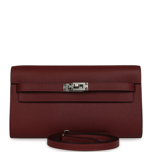 Hermes Kelly Wallet To Go Rouge H Epsom Palladium Hardware