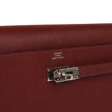 Hermes Kelly Wallet To Go Rouge H Epsom Palladium Hardware - Thumbnail View 7