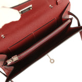 Hermes Kelly Wallet To Go Rouge H Epsom Palladium Hardware - Thumbnail View 8