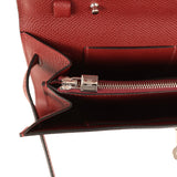 Hermes Kelly Wallet To Go Rouge H Epsom Palladium Hardware - Thumbnail View 9