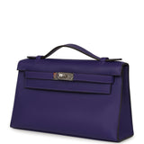 Hermes Kelly Pochette Purple Swift Palladium Hardware - Thumbnail View 5