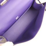 Hermes Kelly Pochette Purple Swift Palladium Hardware - Thumbnail View 8
