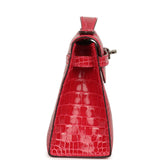 Hermes Kelly Pochette Rose Extreme Shiny Alligator Palladium Hardware - Thumbnail View 3
