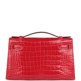 Hermes Kelly Pochette Rose Extreme Shiny Alligator Palladium Hardware - Thumbnail View 4