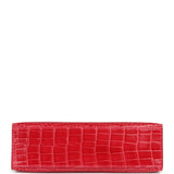 Hermes Kelly Pochette Rose Extreme Shiny Alligator Palladium Hardware - Thumbnail View 6