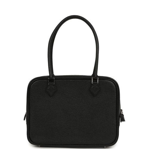 Hermes Mini Plume 21 Bag Black Chevre Palladium Hardware