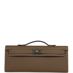 Hermes Kelly Cut Etoupe Swift Palladium Hardware