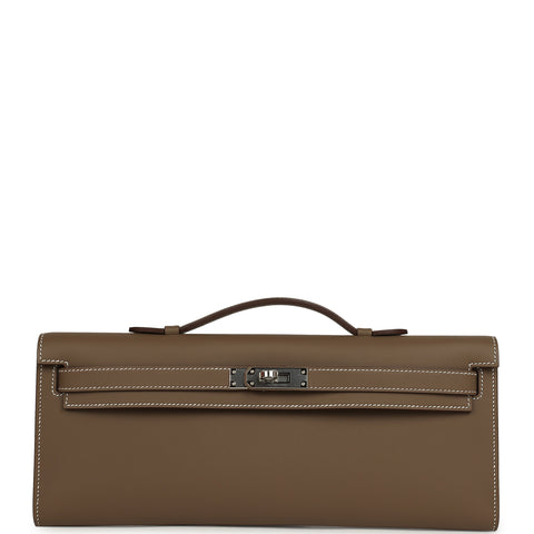 Hermes Kelly Cut Etoupe Swift Palladium Hardware