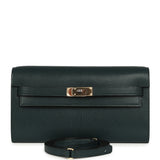 Hermes Kelly Wallet To Go Vert Cypress Chevre Chamkila Electrum Hardware - Thumbnail View 1