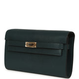 Hermes Kelly Wallet To Go Vert Cypress Chevre Chamkila Electrum Hardware - Thumbnail View 6