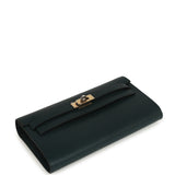 Hermes Kelly Wallet To Go Vert Cypress Chevre Chamkila Electrum Hardware - Thumbnail View 5