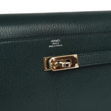Hermes Kelly Wallet To Go Vert Cypress Chevre Chamkila Electrum Hardware - Thumbnail View 7
