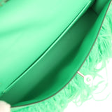 Pre-owned Hermes Kelly Elan Foile Vert Comics Chevre and Ostrich Feather Palladium Hardware - Thumbnail View 8