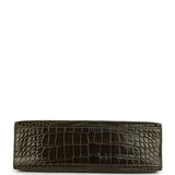 Pre-owned Hermes Kelly Pochette Vert Olive Shiny Alligator Palladium Hardware - Thumbnail View 6