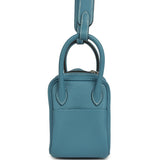 Hermes Mini Lindy II Blue Jean Clemence Palladium Hardware - Thumbnail View 3