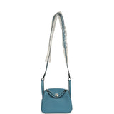 Hermes Mini Lindy II Blue Jean Clemence Palladium Hardware - Thumbnail View 7