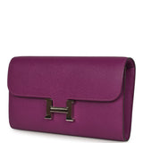 Pre-owned Hermes Constance Wallet To Go Anemone Epsom Palladium Hardware - Thumbnail View 6
