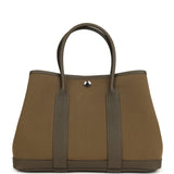 Hermes Garden Party 30 Vert Olive Toile Officier Canvas, Vert Loden Negonda Palladium Hardware - Thumbnail View 1