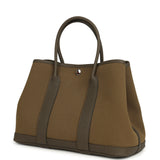 Hermes Garden Party 30 Vert Olive Toile Officier Canvas, Vert Loden Negonda Palladium Hardware - Thumbnail View 5