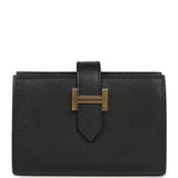 Hermes Bearn Mini Wallet Black Madame Gold Hardware - Thumbnail View 1