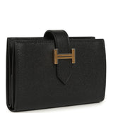 Hermes Bearn Mini Wallet Black Madame Gold Hardware - Thumbnail View 2