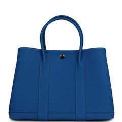 Hermes Garden Party 30 Bleu Hydra Negonda Palladium Hardware