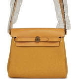 Hermes Herbag Zip 20 Mini Paille Toile Militaire Canvas, Vache Hunter Gold Hardware - Thumbnail View 1