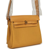 Hermes Herbag Zip 20 Mini Paille Toile Militaire Canvas, Vache Hunter Gold Hardware - Thumbnail View 2