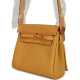 Hermes Herbag Zip 20 Mini Paille Toile Militaire Canvas, Vache Hunter Gold Hardware - Thumbnail View 5
