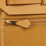 Hermes Herbag Zip 20 Mini Paille Toile Militaire Canvas, Vache Hunter Gold Hardware - Thumbnail View 11