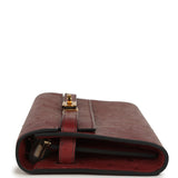 Pre-owned Hermes Kelly Wallet To Go Rouge H Ostrich Gold Hardware - Thumbnail View 5