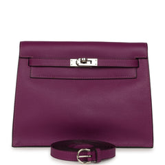 Pre-owned Hermes Kelly Danse Anemone Evercolor Palladium Hardware