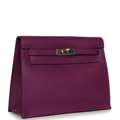 Pre-owned Hermes Kelly Danse Anemone Evercolor Palladium Hardware