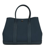 Hermes Garden Party 30 Bleu Tempete Toile Officier Canvas, Negonda Palladium Hardware - Thumbnail View 1
